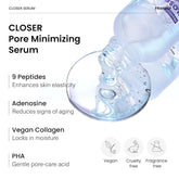 FRANKLY Closer Serum | Pore Minimizer Serum | 9 Peptides, Vegan Collagen, Adenosine, PHA | 1.01 fl oz